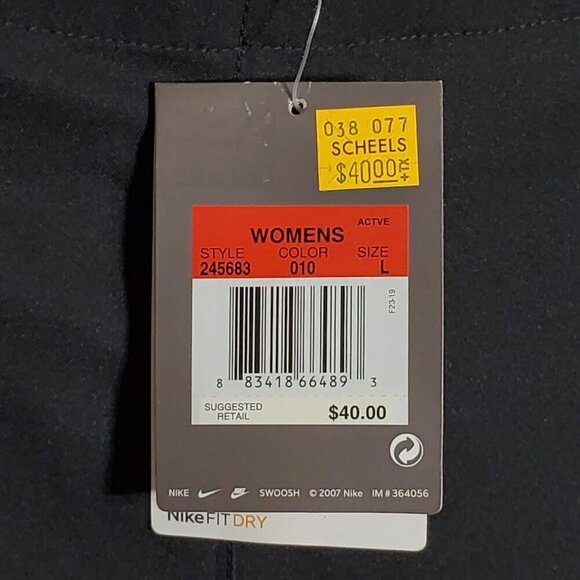 Nike NikeFit Dri-Fit Womens Large Black & White Athletic Capri Workout Pants - Picture 5 of 8